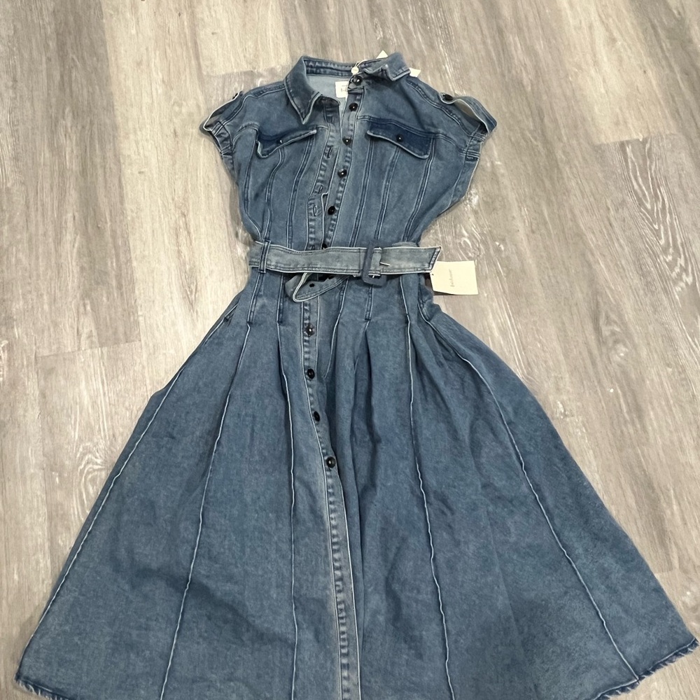 Walter Denim Midi Dress button down - Picture 8 of 8